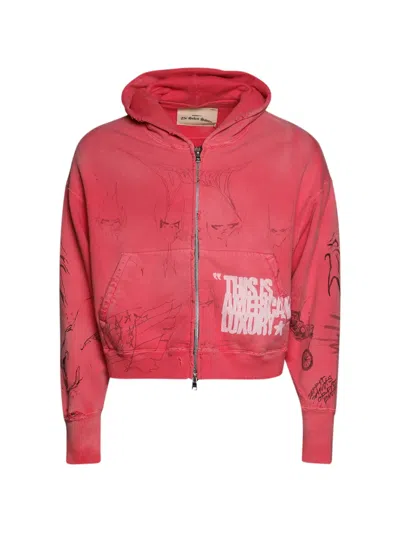 Sekrit Time Capsule Zip-up Hoodie In Red