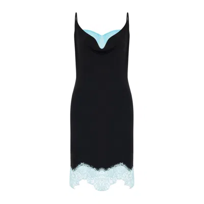 Sel Women's Black Lace Bra Detailed Mini Dress