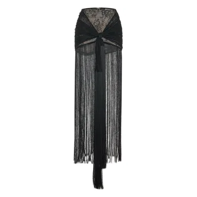 Sel Women's Black Mid Rise Wrap Skirt