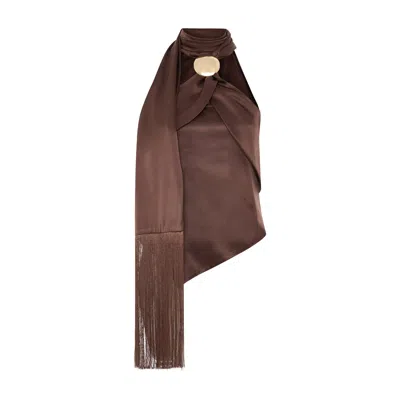 Sel Women's Halter Brown Neck Top