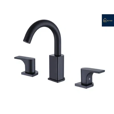 Selected 1.2 Gpm Widespread  Double Knob Handles Bathroom Faucet With Swivel Spout In Matte Black