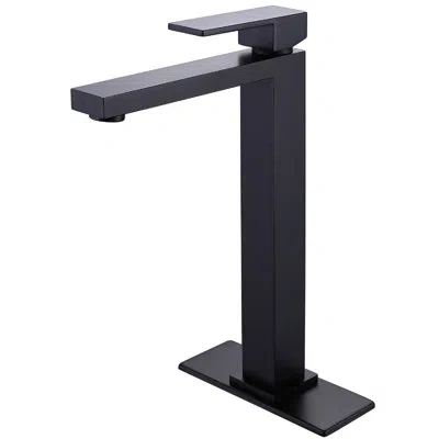Selected 1.2gpm Matte Black Single Lever Handle Bathroom Vessel Sink Fauce With Deck Plate