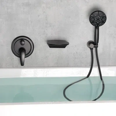 Selected 2 Function Shower System With Handheld Shower And Tub Spout In Matte Black