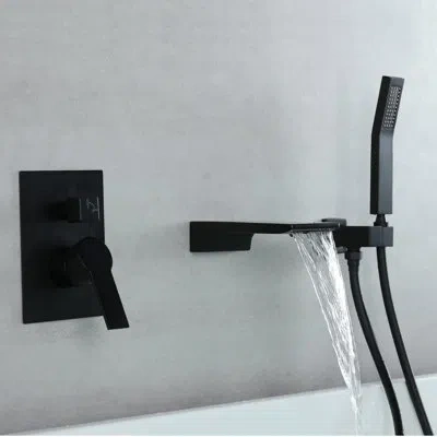 Selected 2 Function Shower System With Handheld Shower And Tub Spout In Matte Black