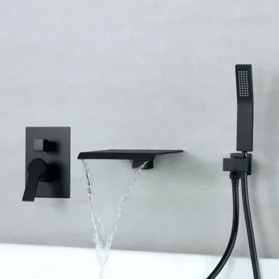 Selected 2 Function Shower System With Handheld Shower And Tub Spout In Matte Black
