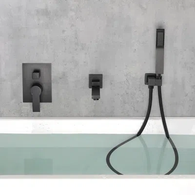 Selected 2 Function Shower System With Handheld Shower And Tub Spout In Matte Black