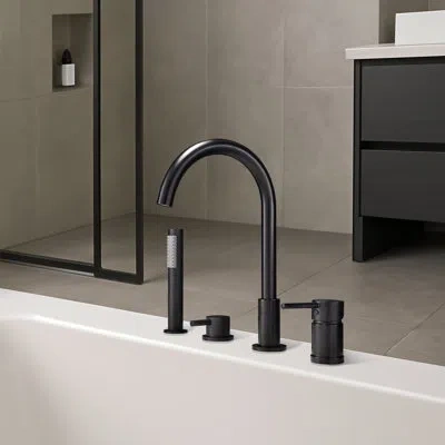 Selected 2 Handle Deck Mounted Tub Faucet In Matte Black