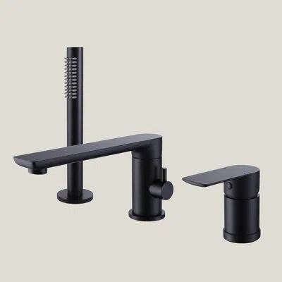 Selected 2 Handle Deck Mounted Tub Faucet In Black