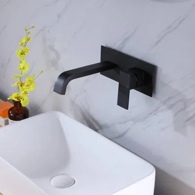 Selected 2 Holes Wall Mount Bathroom Faucet In Matte Black