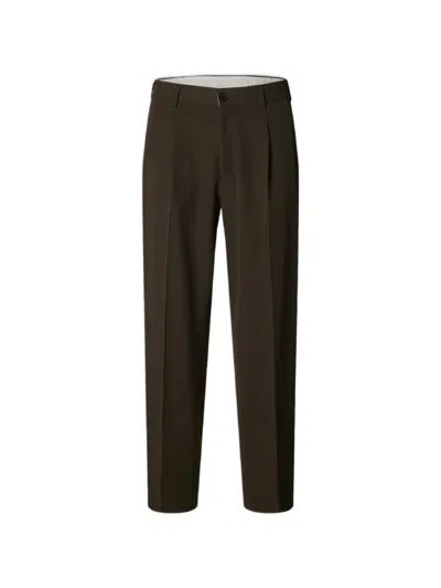 Selected 220 Loose-fit Trousers In Brown