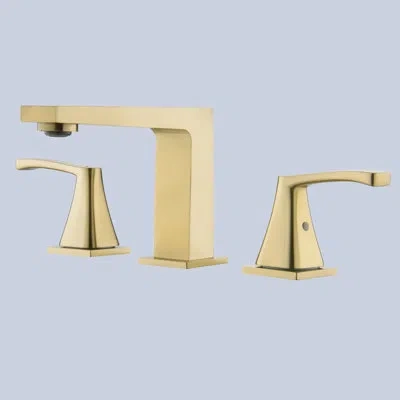Selected 2-handle Widespread Bathroom Sink Faucet 3 Holes Installation In Matte Black In Brushed Gold