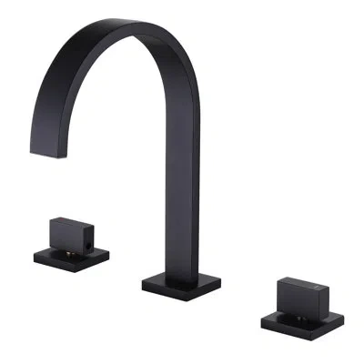 Selected 2-handle Widespread Bathroom Sink Faucet For 3 Hole In Matte Black