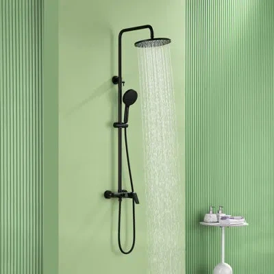 Selected 3 Function Shower System With Handheld Shower And Tub Spout In Black