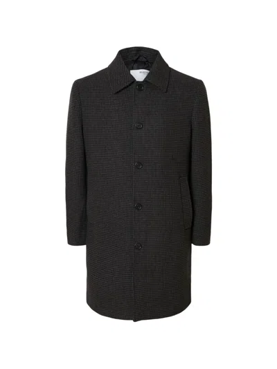 Selected Archive Single-breasted Coat In Black