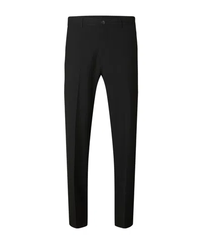 Selected Belt-loop Casual Pants In Black