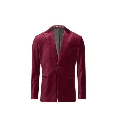 Selected Blazer En Velours In Red