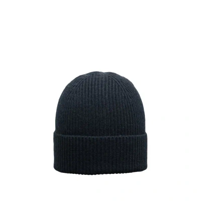 Selected Bonnet Côtelé En Laine In Blue