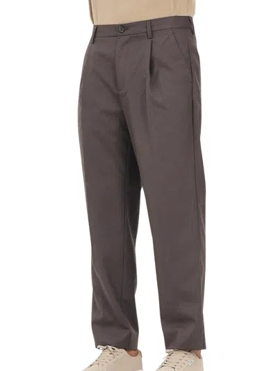 Selected Brown Straight-leg Wool-blend Pants