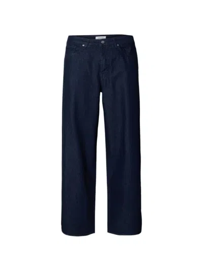 Selected Button Jeans In Blue