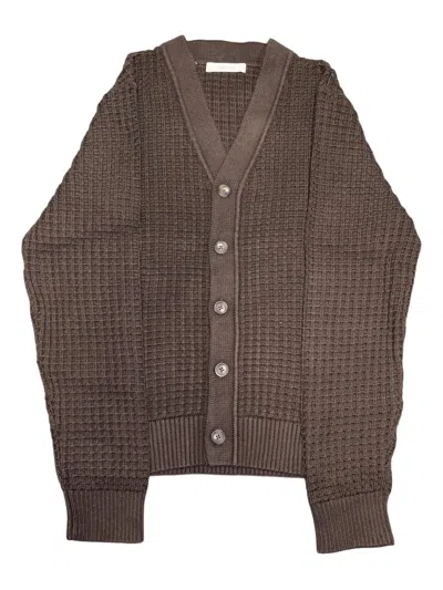 Selected Buttoned Cardigan In Brown