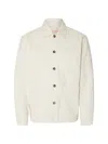 Selected Buttoned Graphic-print Overshirt In White