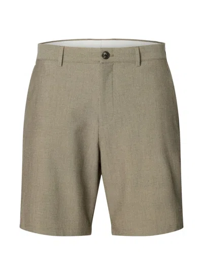 Selected Buttoned Shorts In Gray