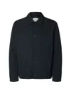 Selected Button-fastening Jacket In Blue