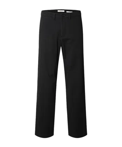 Selected Casual Trousers With Belt Loops In Black