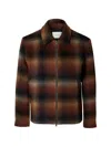 Selected Check-pattern Zip-up Jacket In Brown