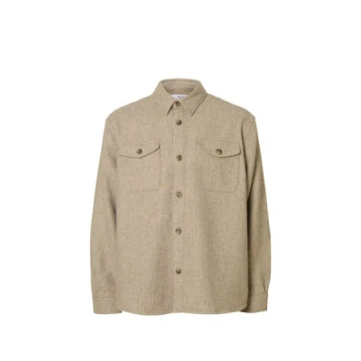 Selected Chemise À Carreaux In Brown