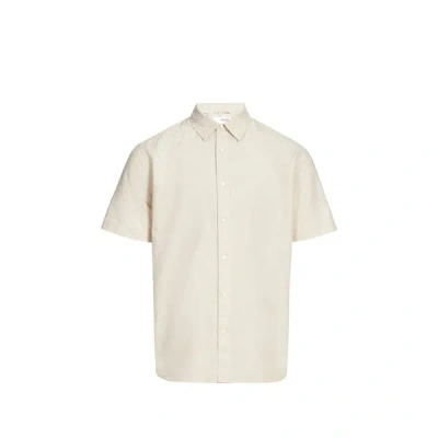 Selected Chemise Droite En Coton Et Lin In Neutral