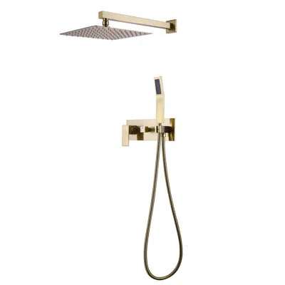 Selected Complete Shower System With Rough-in Valve In Brushed Gold