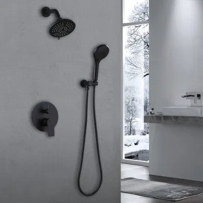 Selected Complete Shower System With Rough-in Valve In Matte Black