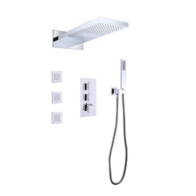 Selected Complete Shower System With Rough-in Valve In Polish Chrome