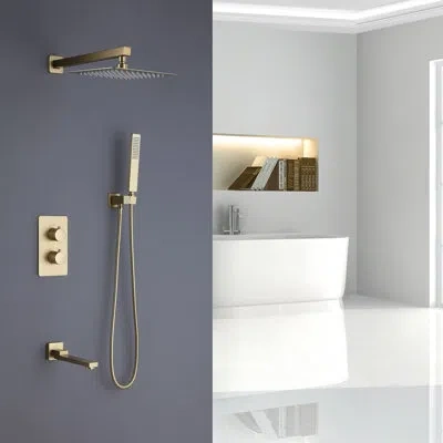 Selected Complete Shower System With Valve In Gold