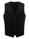 Selected Corduroy Button-up Waistcoat In Blue