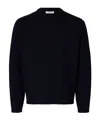 Selected Crew Neck Long-sleeved Sweater In Black