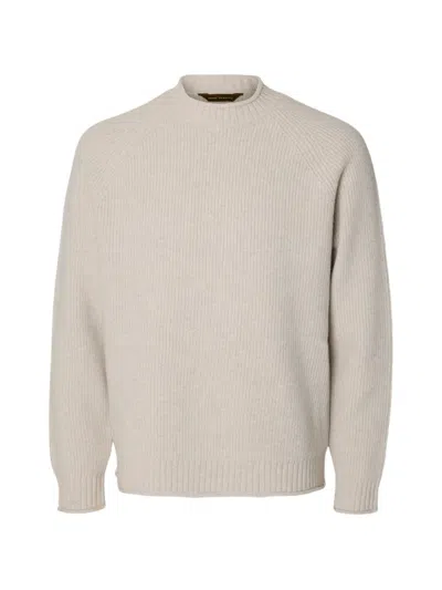 Selected Domestic Rib-knit Wool Sweater In 그레이