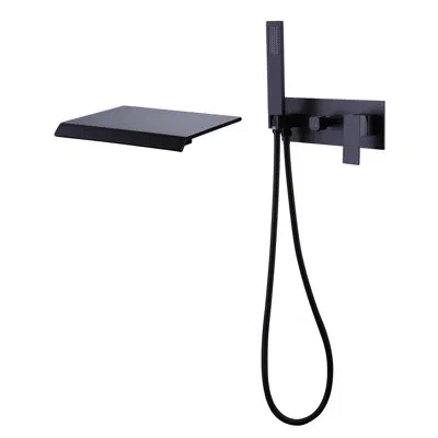 Selected Double Handle Wall Mounted Tub Faucet In Matte Black