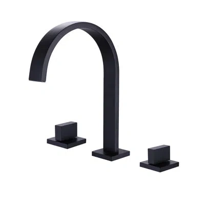 Selected Double Handles Widespread Bathroom Sink Faucet In Black