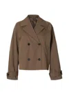 Selected Double-breasted Jacket In Brown