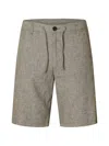 Selected Drawstring Buttoned Shorts In Gray
