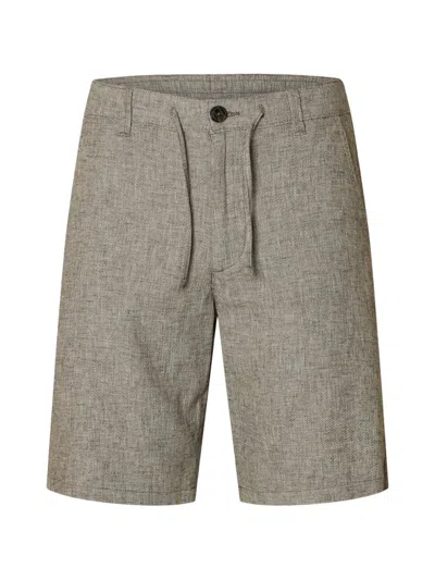 Selected Drawstring Buttoned Shorts In Gray