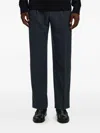Selected Drawstring Pleated Trousers In Blue