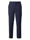 Selected Drawstring Straight-leg Trousers In Blue