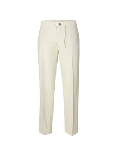 Selected Drawstring Trousers In White