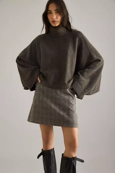 Selected Elina Roll-neck Cape Jumper In Brown