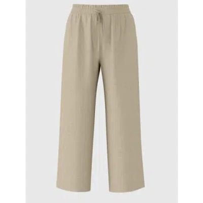 Selected Femme - High-waisted Trousers Linen Mix In Neutral