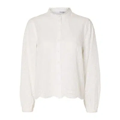 Selected Femme Atiana Broderie Anglaise Shirt In White