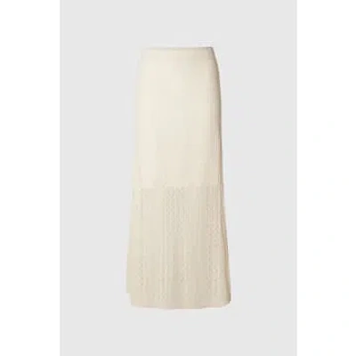 Selected Femme Birch Agny Long Knit Skirt In White